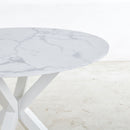 Cross Leg Dining Table With Round Top, For 4 - 6 People - White by HouseOfZazla