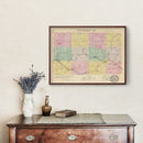 Vintage Map of Chautauqua County, Kansas 1887