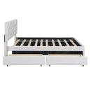 Upholstered Platform Bed With Brick Pattern Headboard And Twin Long Size Trundle by Unique Piece Furniture