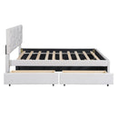 Upholstered Platform Bed With Brick Pattern Headboard And Twin Long Size Trundle by HouseOfZazla
