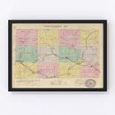Vintage Map of Chautauqua County, Kansas 1887