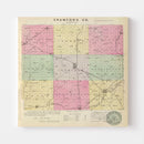 Vintage Map of Crawford County, Kansas 1887