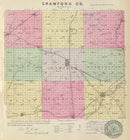 Vintage Map of Crawford County, Kansas 1887