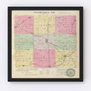 Vintage Map of Crawford County, Kansas 1887