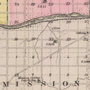 Vintage Map of Shawnee County, Kansas 1887