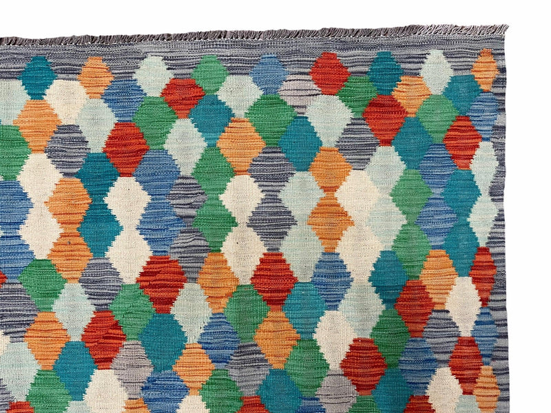 6.5 x 9.5 Colorful Chobi Kilim Rug 6 x 9 Multicolor Turkish Kilim Rug 7x10 Chobi Kilim Rug Playroom Rug Wool Kilim Rug 6x9 New Tribal Kilim