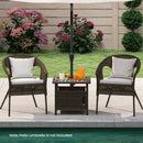 Outdoor Side Table with 1.93" Umbrella Hole All-Weather PE Wicker Patio Umbrella Table-Brown by LJGDeals