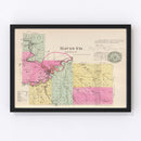Vintage Map of Davis County, Kansas 1887
