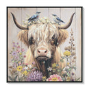 Highland Cow Wall Decor, Picture Canvas Art Print for Living Room - Camel / Brown by HouseOfZazla