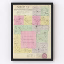 Vintage Map of Jackson County, Kansas 1887
