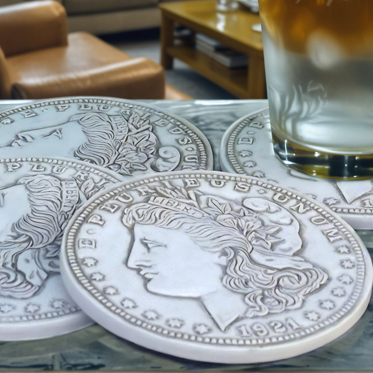 Silver Dollar Drink Coasters, photo 2 of 9