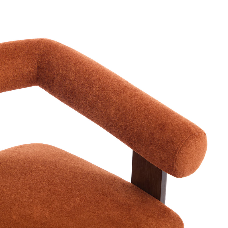 Round Armrest Loveseat (Dark Orange + Brown), photo 8 of 10