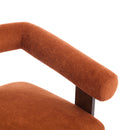 Round Armrest Loveseat (Dark Orange + Brown) by HouseOfZazla