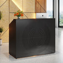 46.5" Reception Desk, Modern Front Desk Counter Table with Open Shelves