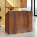 46.5" Reception Desk, Modern Front Desk Counter Table with Open Shelves