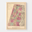 Vintage Map of Berkshire County, Massachusetts 1871