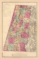 Vintage Map of Berkshire County, Massachusetts 1871