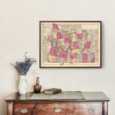 Vintage Map of Hampshire  County, Massachusetts 1871