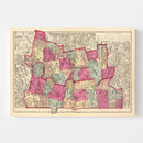 Vintage Map of Hampshire  County, Massachusetts 1871
