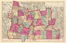 Vintage Map of Hampshire  County, Massachusetts 1871