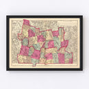 Vintage Map of Hampshire  County, Massachusetts 1871