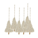Fringes Embellished Tree Shape Ornament Set of 6