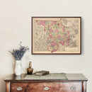 Vintage Map of Middlesex County, Massachusetts 1871