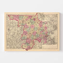 Vintage Map of Middlesex County, Massachusetts 1871