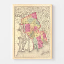 Vintage Map of Bristol County, Massachusetts 1871