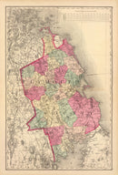 Vintage Map of Plymouth County, Massachusetts 1871