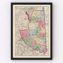 Vintage Map of Carroll County, New Hampshire 1877