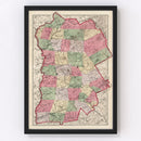 Vintage Map of Grafton County, New Hampshire 1877