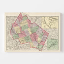 Vintage Map of Merrimack County, New Hampshire 1877