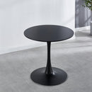 31.5" Black Tulip Table Mid-century Dining Table for 2-4 people With Round Mdf Table Top, Pedestal Dining Table, End Table Leisure Coffee Table