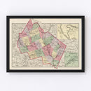Vintage Map of Merrimack County, New Hampshire 1877