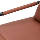 2-piece set of sofa chairs. PU leather armchair Modern metal frame upholstered armchair Super thick upholstered backrest and cushion Living room sofa chair (brown PU leather+metal frame+foam) SF-008