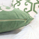 Dora Vintage Vine Pillow Covers With Hidden Zipper (Set of 2) - Green by HouseOfZazla