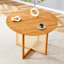 Chinese Countryside Retro Solid Wood Round Table, Simple Modern Imitation Rattan Table - Wood by HouseOfZazla