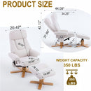 Upholstered Heated Massage 360° Swivel Accent Chair With Ottoman by HouseOfZazla
