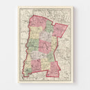 Vintage Map of Sullivan County, New Hampshire 1877