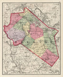 Vintage Map of Belknap County, New Hampshire 1877