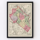 Vintage Map of Belknap County, New Hampshire 1877