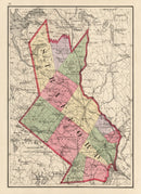 Vintage Map of Strafford County, New Hampshire 1877