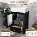 Bathroom Vanity With Ceramic Sink And Ample Storage, Ideal For Small Bathrooms by HouseOfZazla