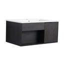 Wall Mounted Floating Bathroom Vanity With Open Shelf & Soft Close Door