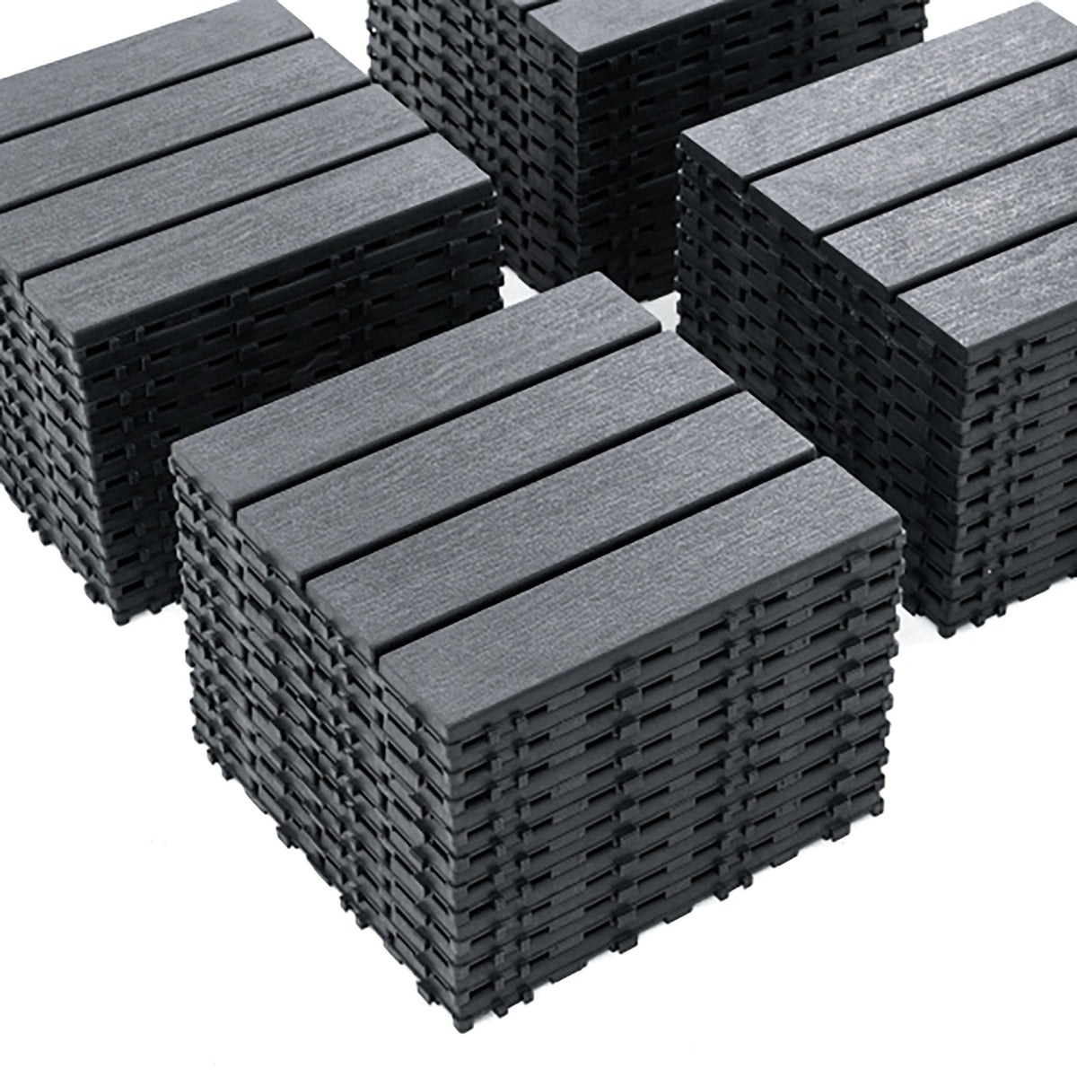 Plastic Interlocking 44 Pack Patio Deck Tiles, Square Waterproof Outdoor All Weather Use, photo 7 of 11