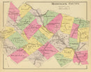 Vintage Map of Merrimack County, New Hampshire 1892
