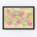 Vintage Map of Merrimack County, New Hampshire 1892