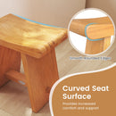 19.5 Inch Teak Shower Bench with Curved Seat for Shaving Legs