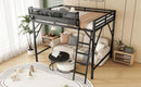 Full Size Loft Bed with Ladder and Storage Shelves by HouseOfZazla